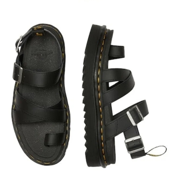 Dr. Martens Shoes - Nwob Dr. Martens Avery Hydro Toe Loop Platform Sandals 9 Black